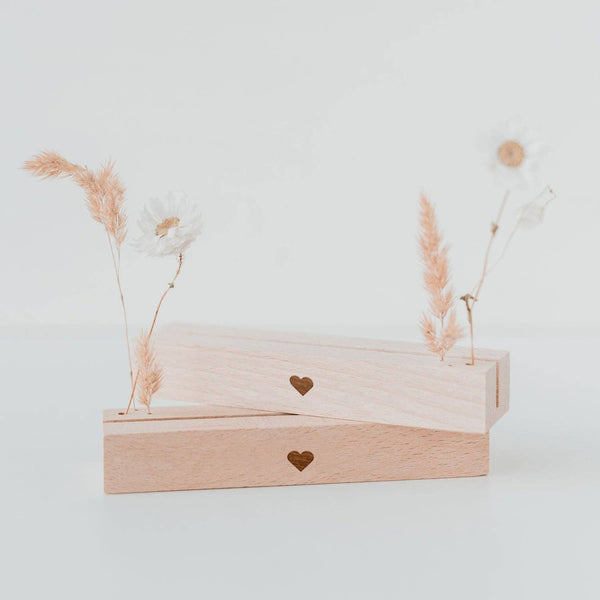Karten- und Blumenhalter "Herz", 2er Set - 12 cm