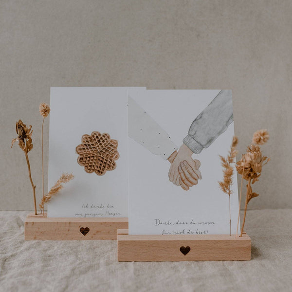 Karten- und Blumenhalter "Herz", 2er Set - 12 cm