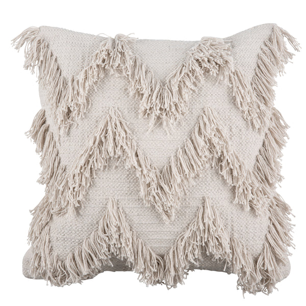 Kissen Fransen Boho Style beige 50x50 cm